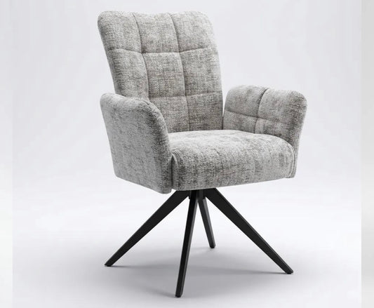 Chaise FABIO XL – Coloris gris clair chiné – Vue 3/4