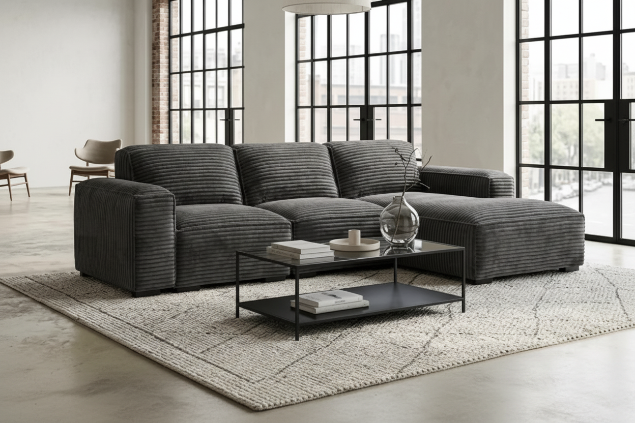 Canapé MAXIM gris anthracite TILIA 90 – 290x160 cm
