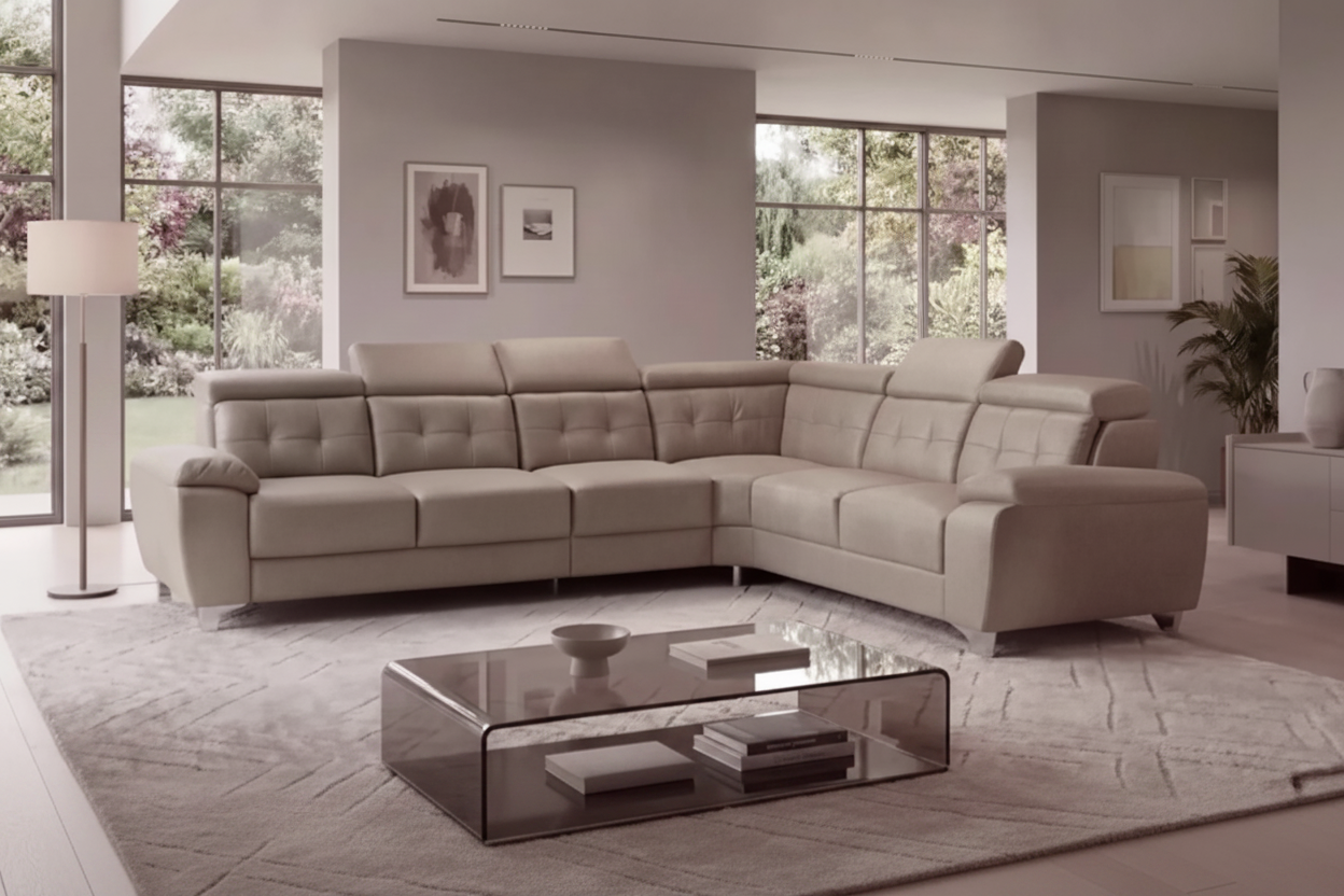 Canapé d'angle VITO Solar 16 – Beige/Taupe 335x270 cm