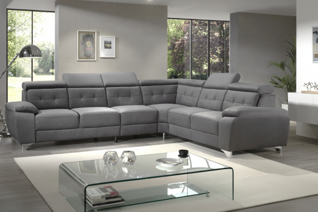 Canapé d'angle VITO Solar 96 – Gris 335x270 cm