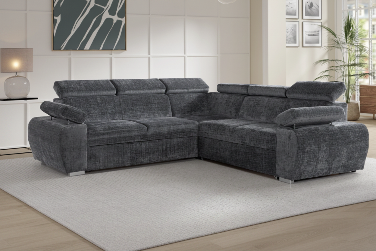 Canapé d'angle BOSTON CREMONA 95 – Vue lifestyle anthracite